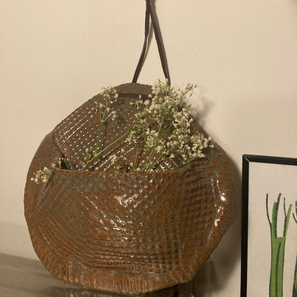 Ceramic handmade wall pocket